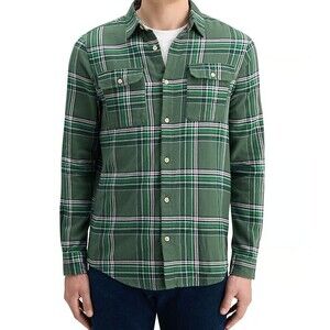 SCOTCH & SODA Shirt Mens Large Green Plaid Button Up Flannel Regular Fit $158